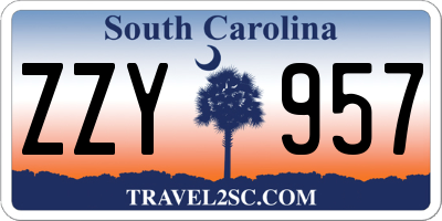 SC license plate ZZY957