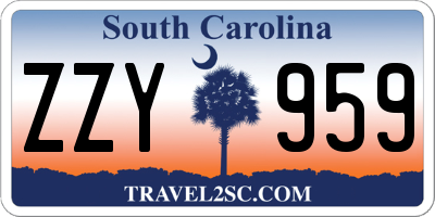 SC license plate ZZY959