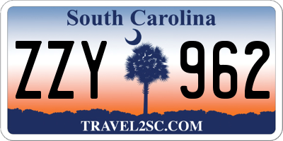 SC license plate ZZY962