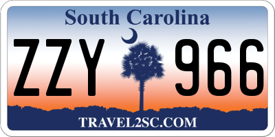 SC license plate ZZY966