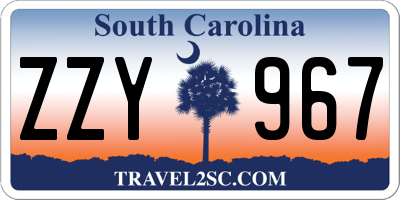 SC license plate ZZY967