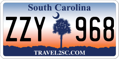 SC license plate ZZY968