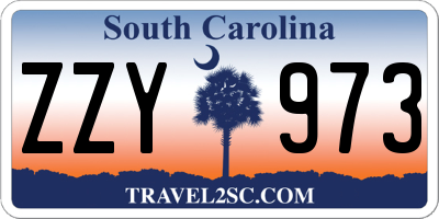 SC license plate ZZY973