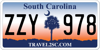 SC license plate ZZY978