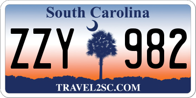 SC license plate ZZY982