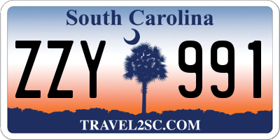 SC license plate ZZY991