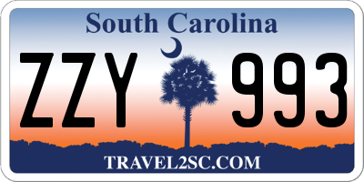 SC license plate ZZY993