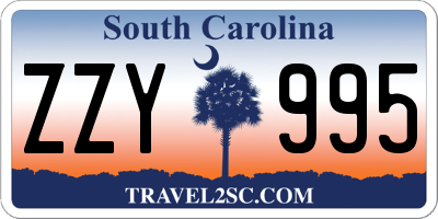 SC license plate ZZY995