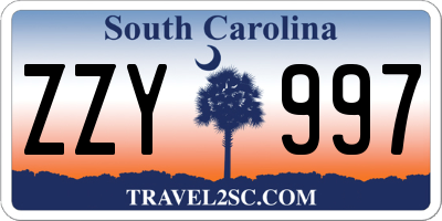 SC license plate ZZY997