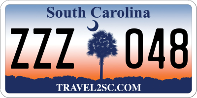 SC license plate ZZZ048