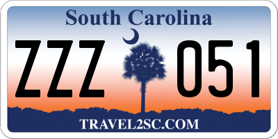 SC license plate ZZZ051