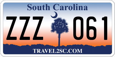 SC license plate ZZZ061