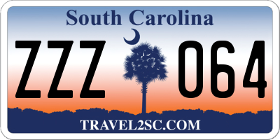 SC license plate ZZZ064