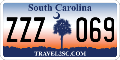 SC license plate ZZZ069
