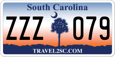 SC license plate ZZZ079