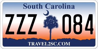 SC license plate ZZZ084