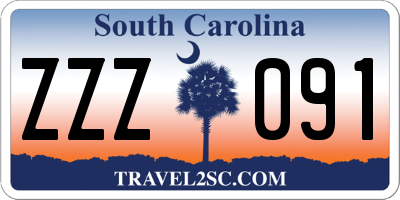 SC license plate ZZZ091