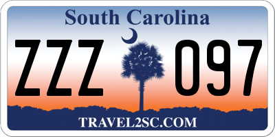 SC license plate ZZZ097
