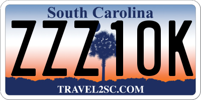 SC license plate ZZZ10K