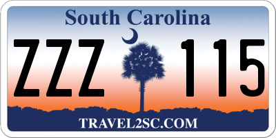 SC license plate ZZZ115