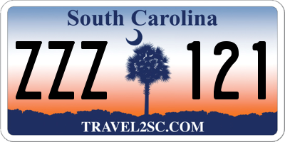 SC license plate ZZZ121