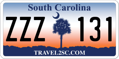 SC license plate ZZZ131