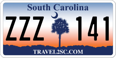 SC license plate ZZZ141