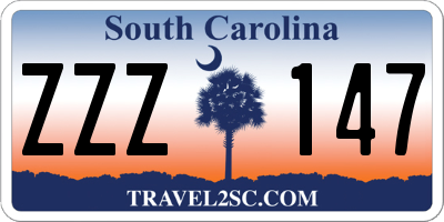 SC license plate ZZZ147