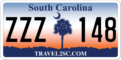 SC license plate ZZZ148