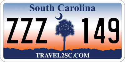 SC license plate ZZZ149
