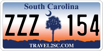 SC license plate ZZZ154
