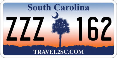SC license plate ZZZ162