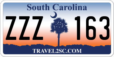 SC license plate ZZZ163