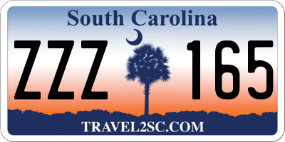 SC license plate ZZZ165