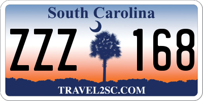SC license plate ZZZ168