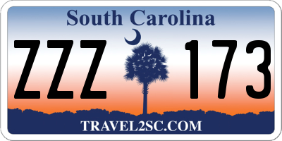 SC license plate ZZZ173