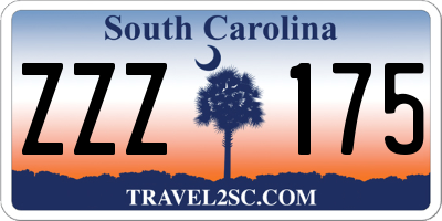 SC license plate ZZZ175