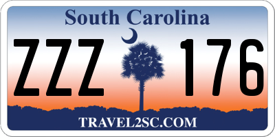 SC license plate ZZZ176