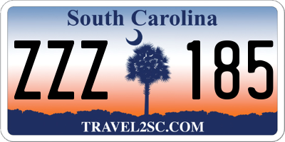 SC license plate ZZZ185