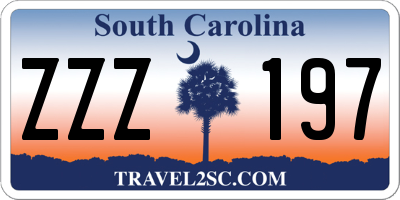 SC license plate ZZZ197