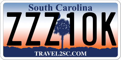 SC license plate ZZZ1OK