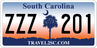 SC license plate ZZZ201