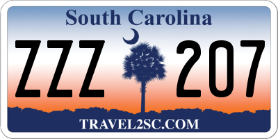 SC license plate ZZZ207