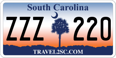 SC license plate ZZZ220