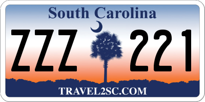 SC license plate ZZZ221