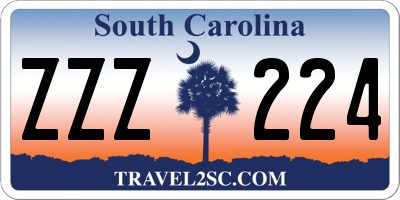 SC license plate ZZZ224
