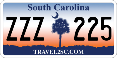 SC license plate ZZZ225