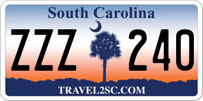 SC license plate ZZZ240