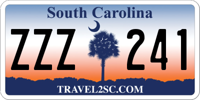 SC license plate ZZZ241