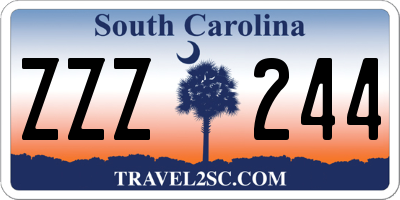 SC license plate ZZZ244